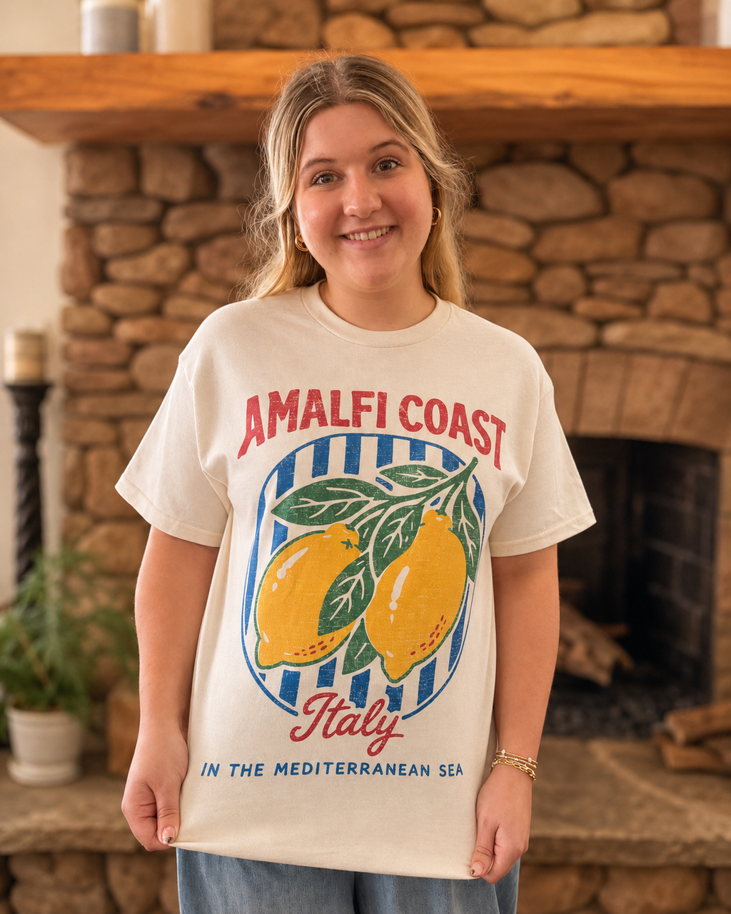 Ansley — Amalfi Coast Oversized Graphic Tee