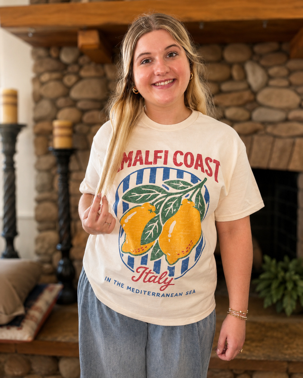 Ansley — Amalfi Coast Oversized Graphic Tee