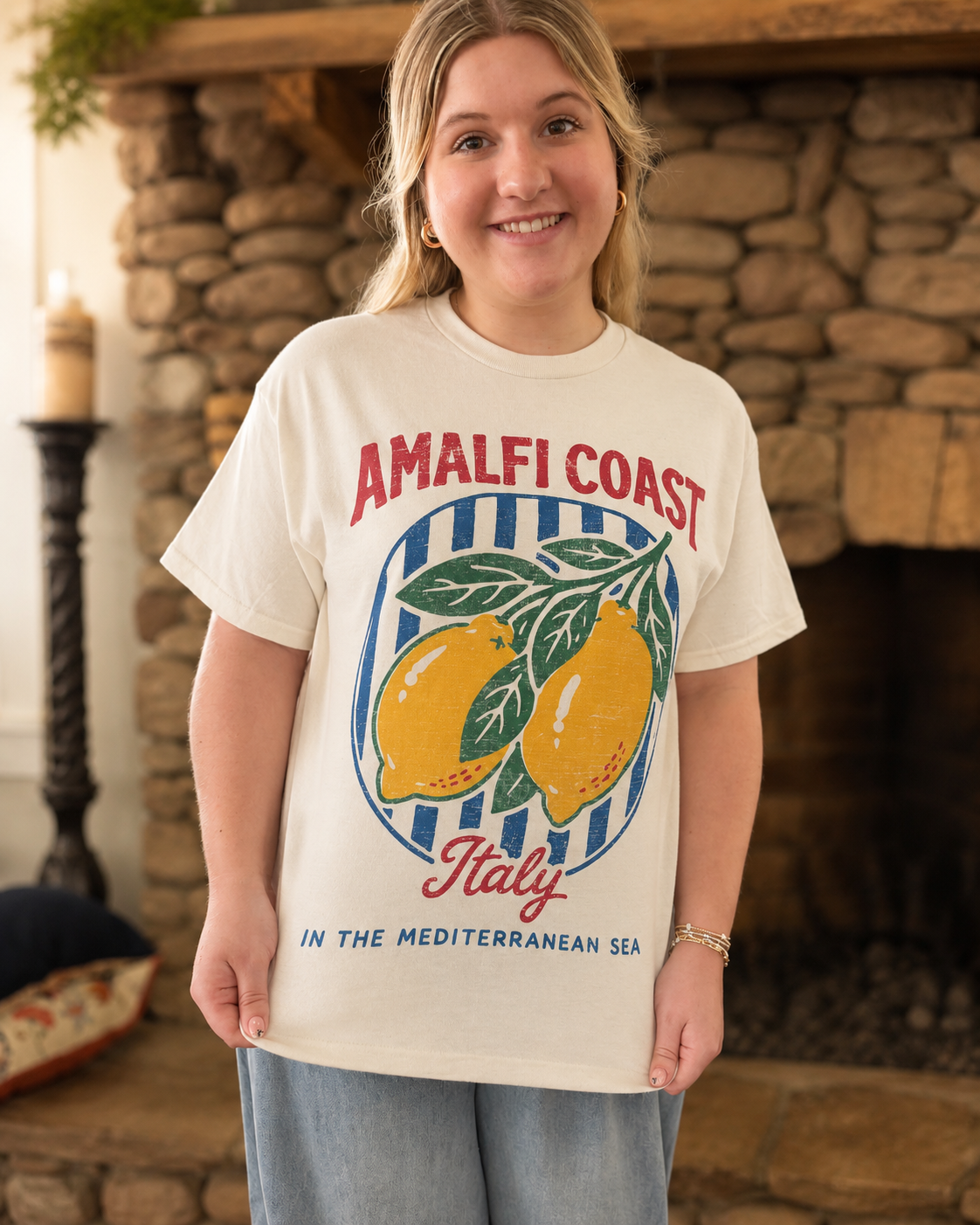 Ansley — Amalfi Coast Oversized Graphic Tee