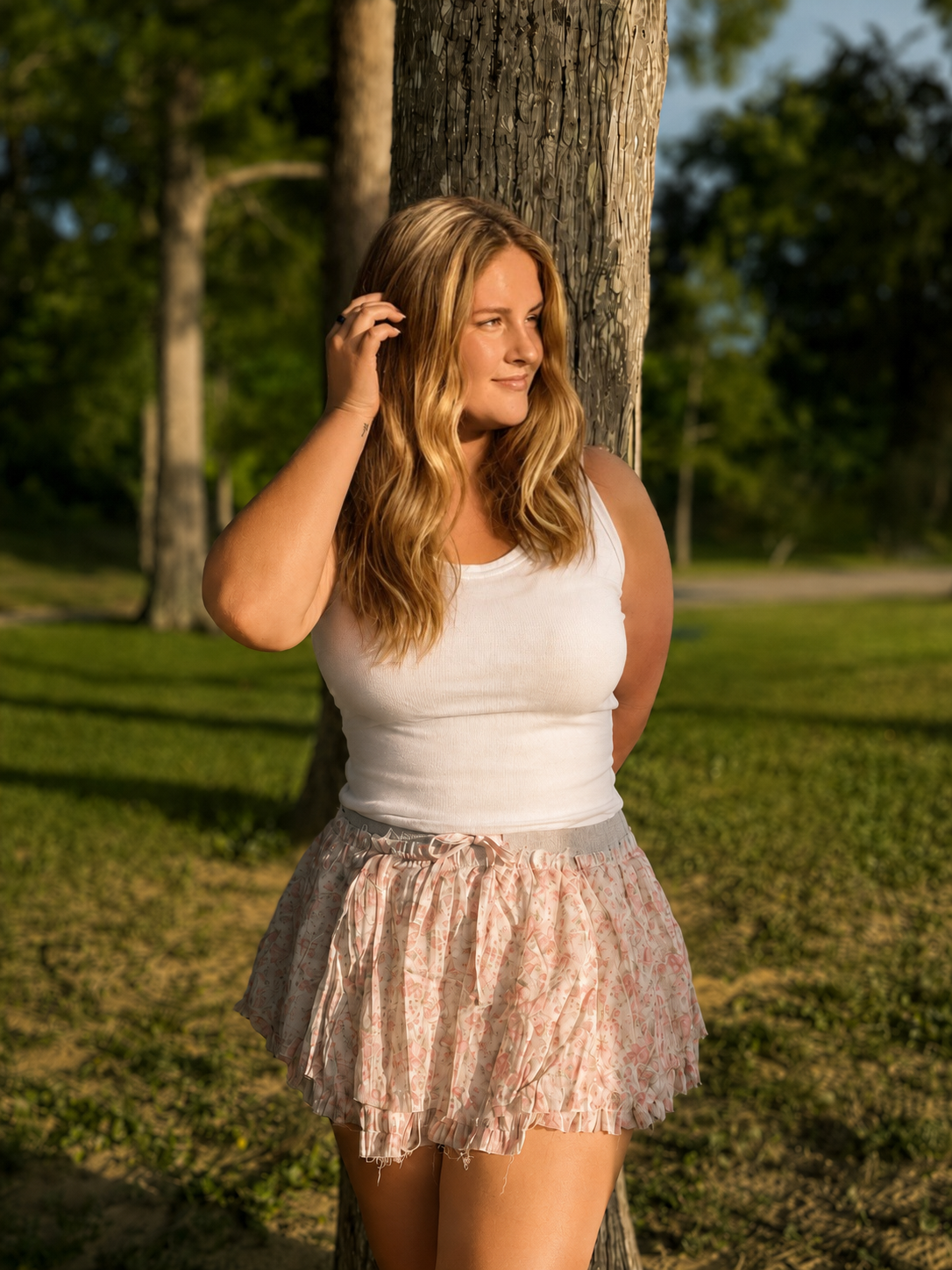 Cora — Floral Mini Skort-Pink