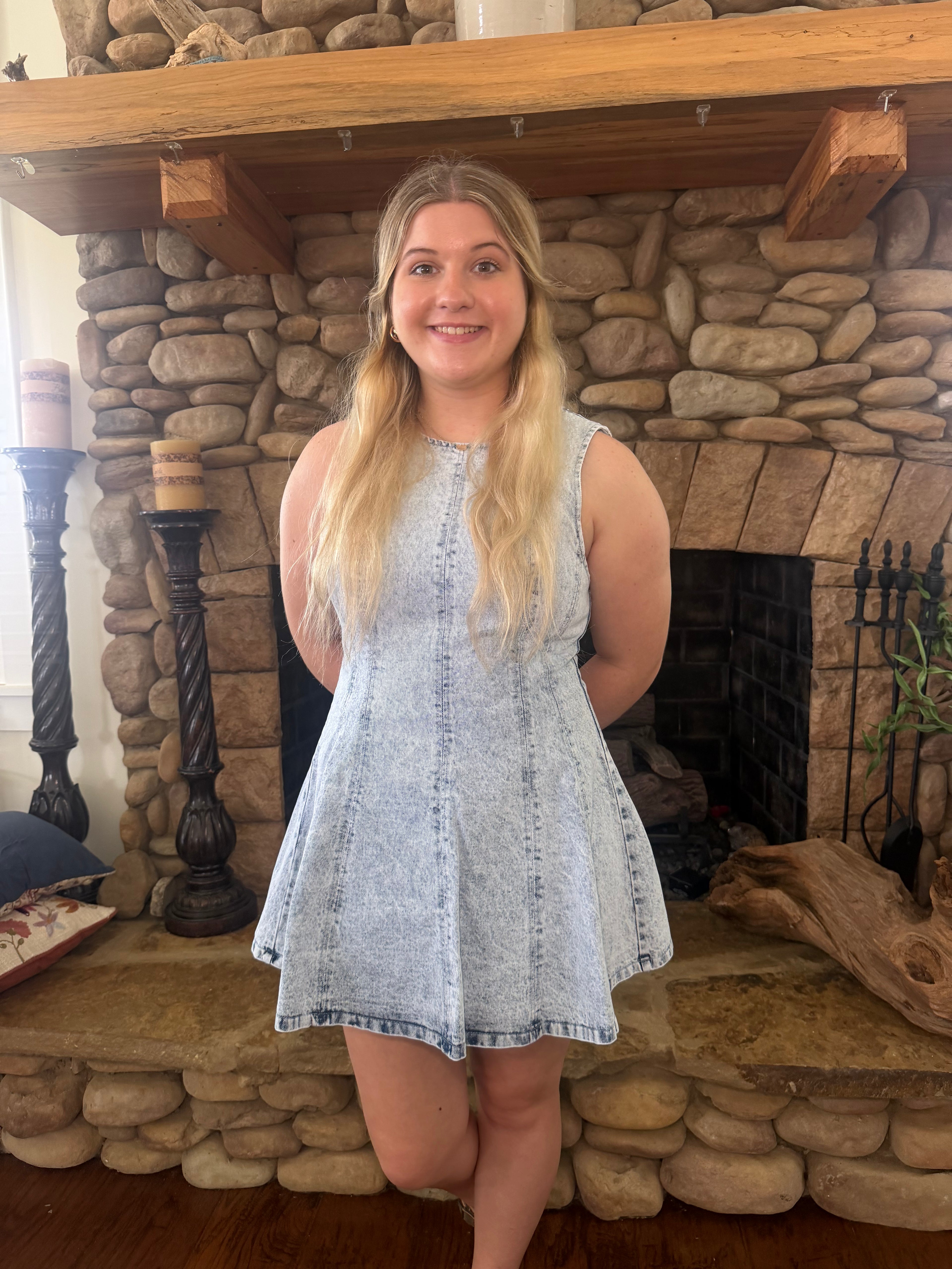 Lucy Belle — Flare Denim Romper