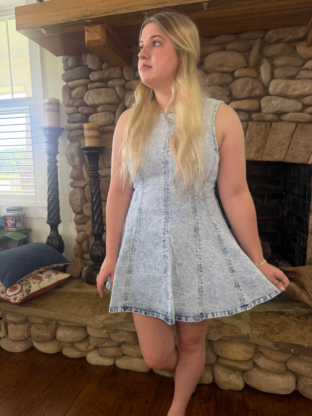 Lucy Belle — Flare Denim Romper