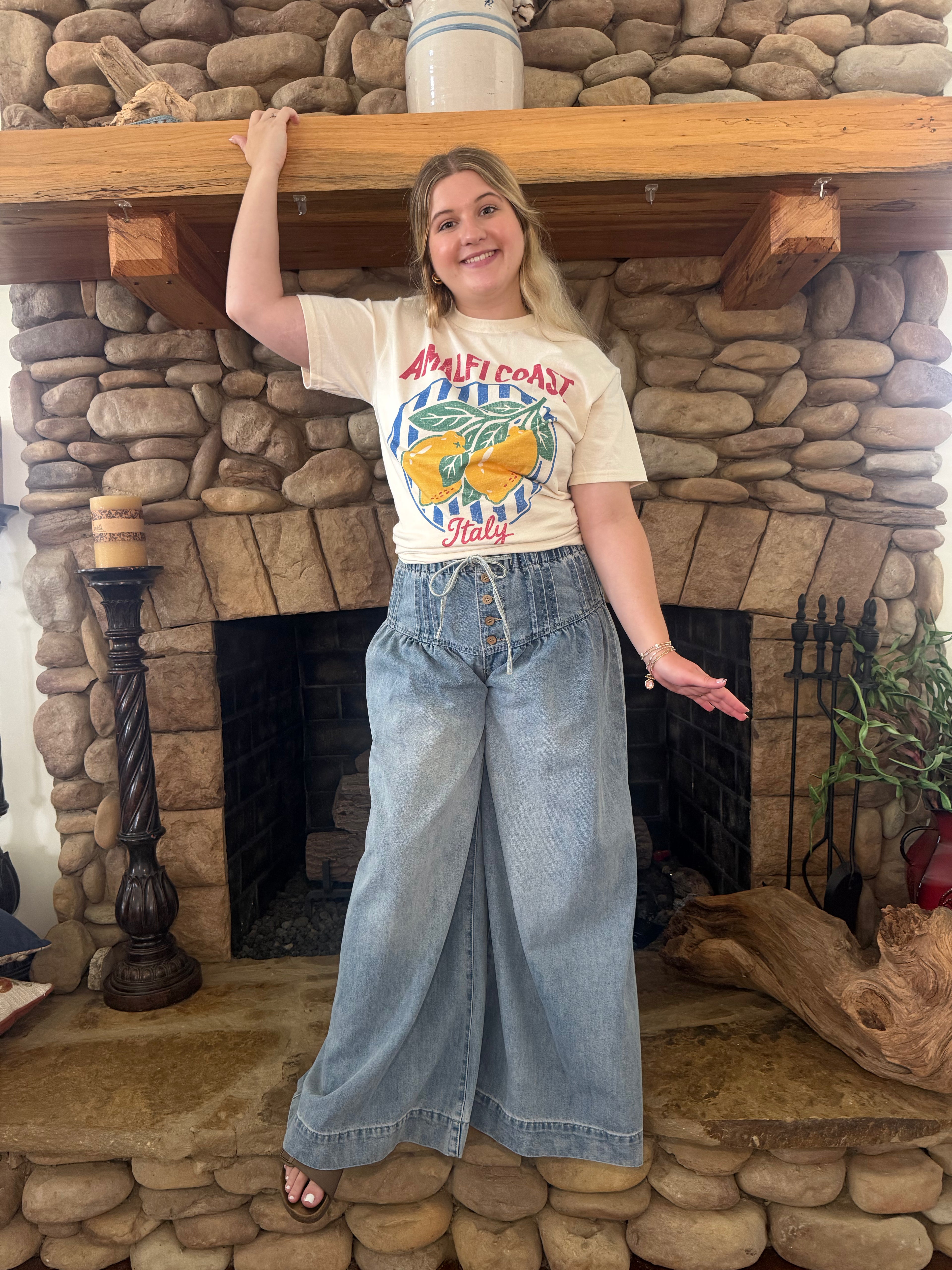 Hadley-Wide Leg Drawstring Jeans
