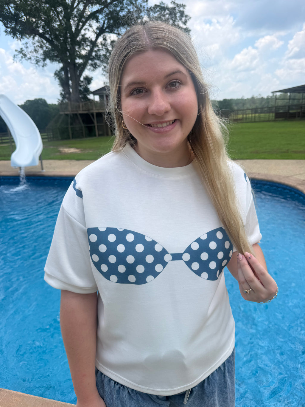 Breezy — Polka Dot Bikini Graphic Tee