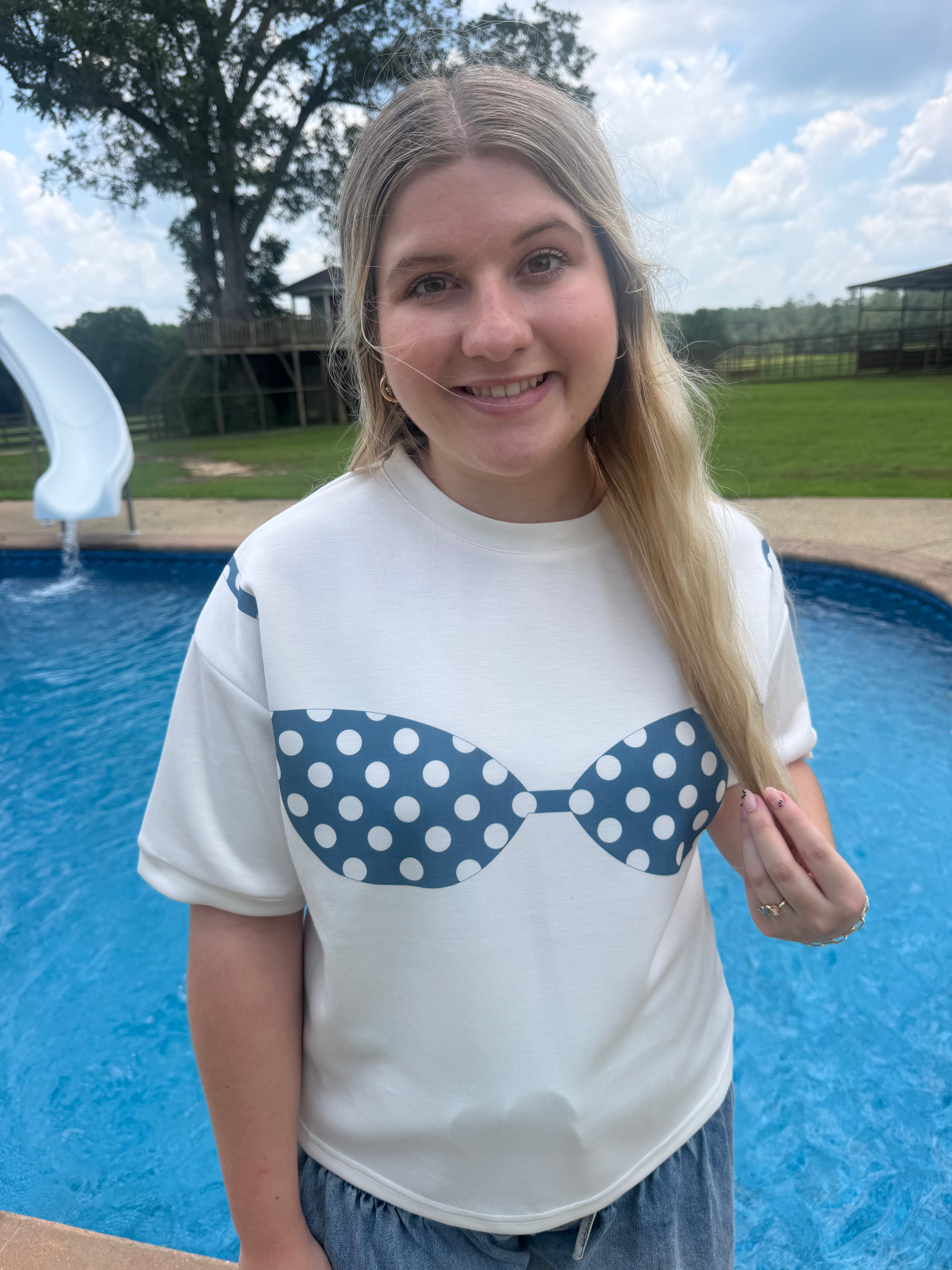 Breezy — Polka Dot Bikini Graphic Tee