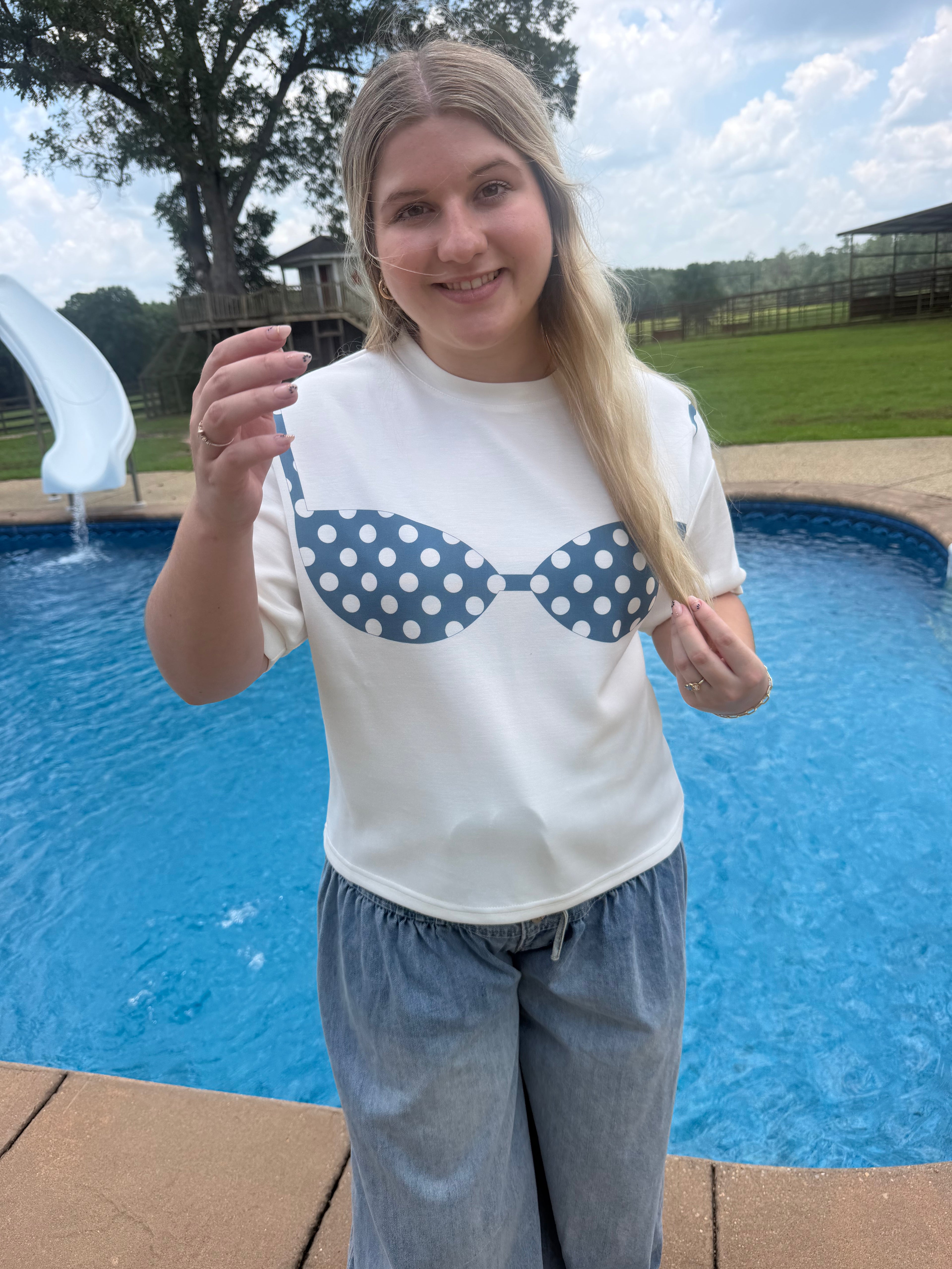 Breezy — Polka Dot Bikini Graphic Tee