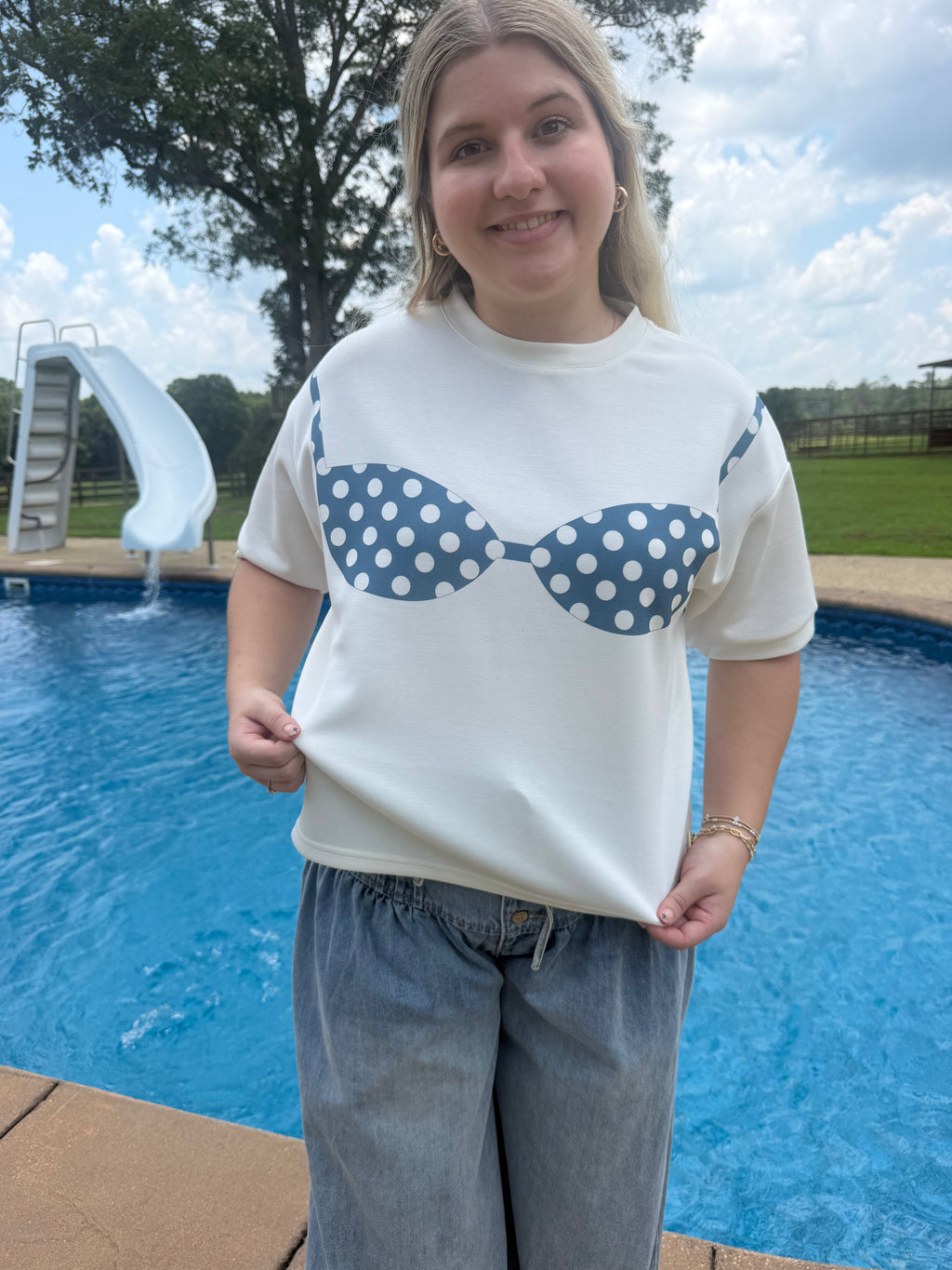 Breezy — Polka Dot Bikini Graphic Tee