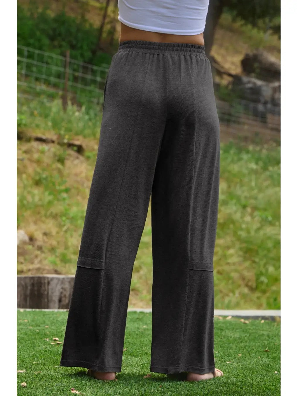 Calloway — Plus Soft Jersey Pleated Pants | Heather Charcoal