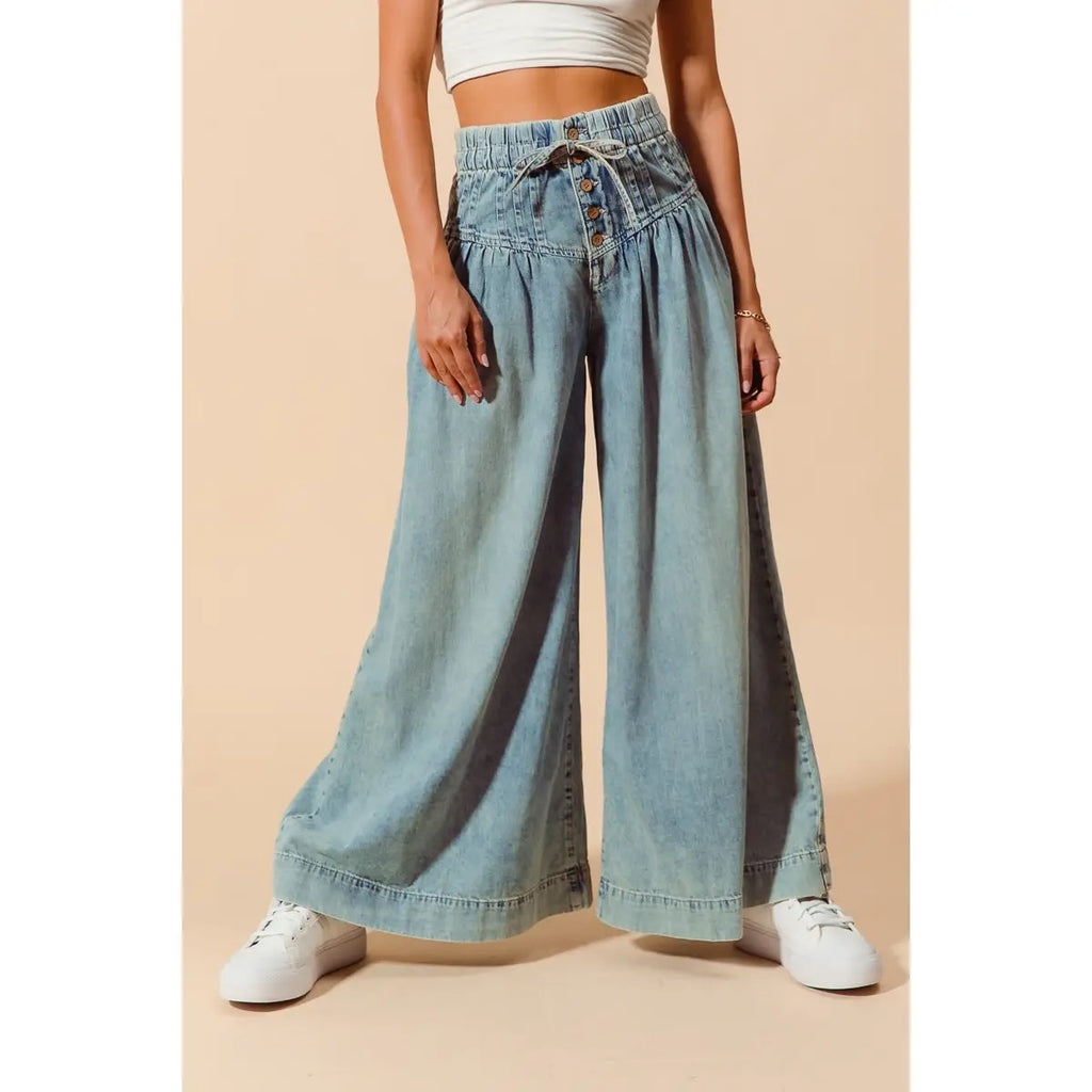 Hadley-Wide Leg Drawstring Jeans